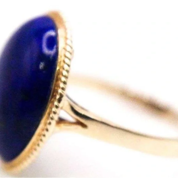 14K Yellow Gold Lapis Lazuli Ring (sz. 6) — mint condition ✨ - Picture 4 of 7